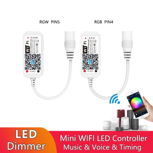 Mini RGB Wifi LED Strip RGBW Controller For Music Voice Mobile APP Timing