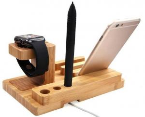 China Morden Design Bamboo Display Unit Cell Phone Charging Stand For Office wholesale