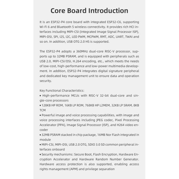 JC-ESP32P4-M3-C6 ESP32-P4 Development Board Core Board Minimum System Board | High-Performance MCU New Product