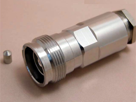 RF connector 4.3-10 male twist on clamp type connector for RG214 coaxial cable all brass made by factory