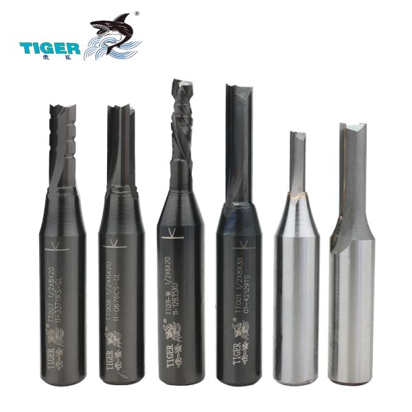 Three Blade 55HRC Tiger Bit Cnc Router Bit Straight Blade Woodworking Milling Cutter