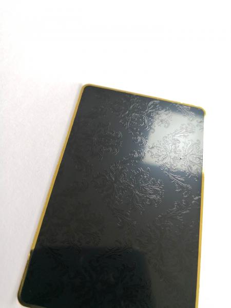 Quality Personalised Gold Metal Business Cards With Black Color Silk Screen Printing for sale