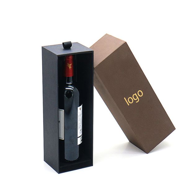 Champagne Paper Box Packaging Single Bottle Gift Red Wine Luxury Rectangle Cardboard Box