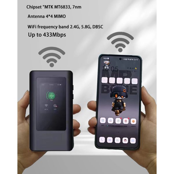 Dual Band Portable 5G Mini Wifi Router With 4000MAh Polymer Battery