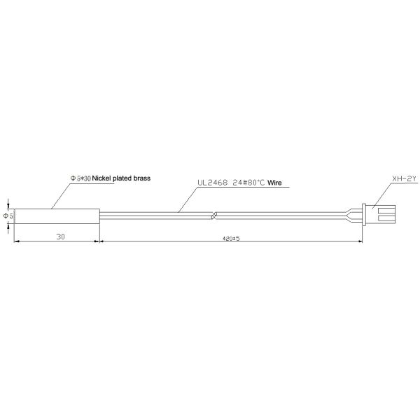 Waterproof Resistance Sensor Cylindrical Probe Type Air Conditioner Use