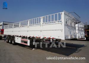 China 3 axle fence livestock semi truck trailer for sale TITAN VEHICLE wholesale