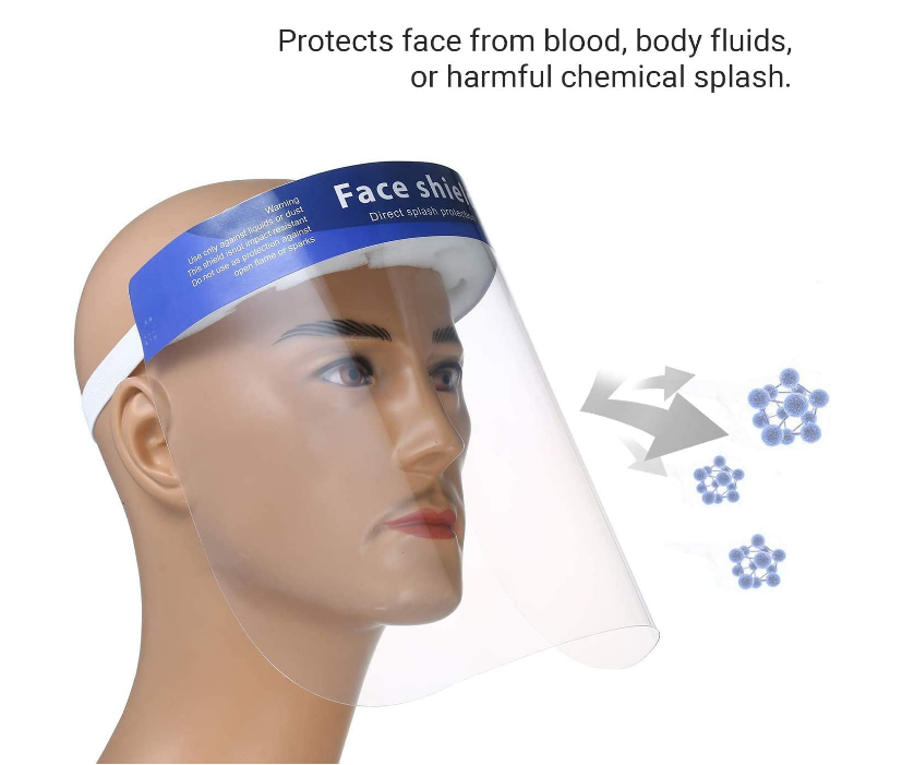 Wholesale Plastic PET Production Face Mask Against Virus Clear Face Shield