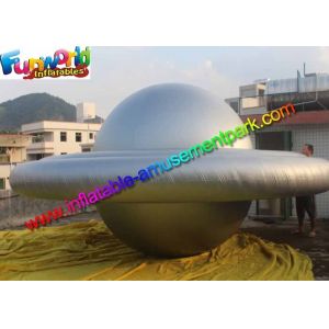 China Custom Grey Inflatable Helium Saucer Balloon / Adertising UFO With LED Lighting Decoration wholesale