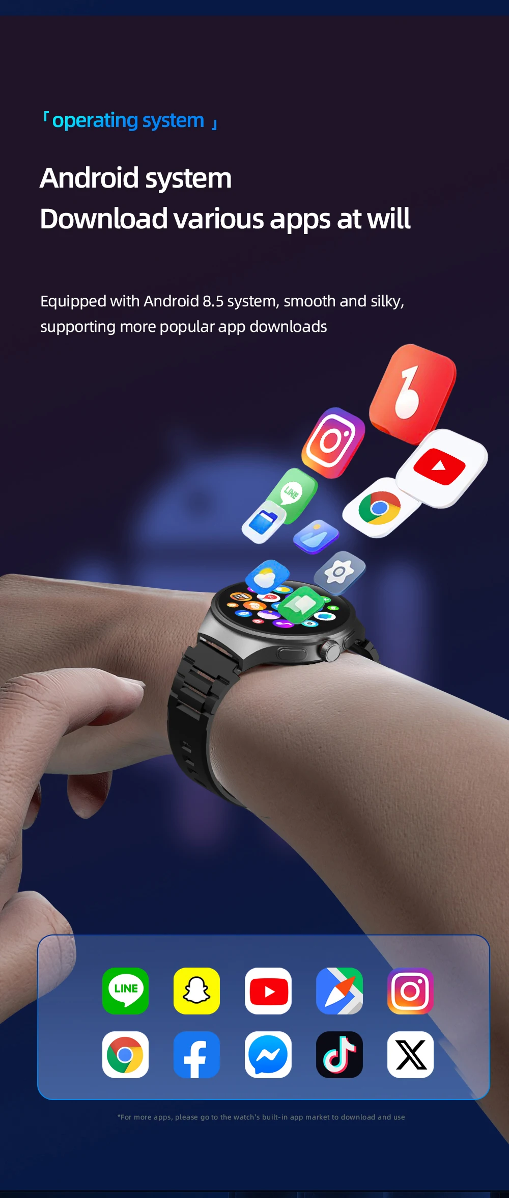 VP50 Smart Watch Android Smartwatch With 1.75'' Amoled Larger Screen 1500Mah Battery 800W Rotary HD Camera