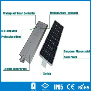 Hitechled Farola solar LED de 7000 lúmenes para alumbrado público HT-SS-1H60,60W