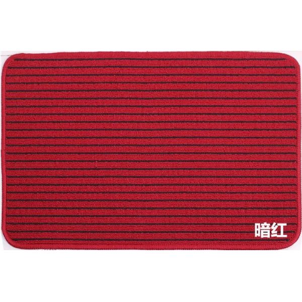 Ribbed Red Flat Door Mat / Polypropylene Outdoor Mats Striped Pattern