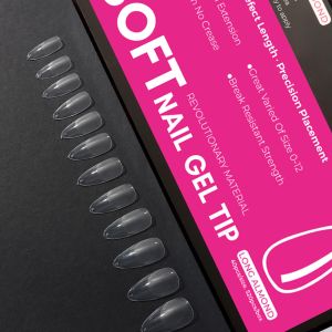 Buy cheap Medium Length French Style Clear Full Cover Soft Gel Nail Tips for Press on Nail from wholesalers