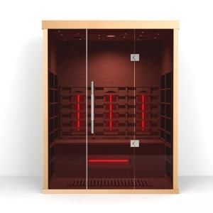 China Wood Color  Low EMF Infrared Sauna 1500*1200*1900mm With Reading Lamp wholesale