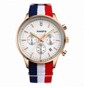 China Fashionable Custom Stainless Steel Watches With Interchangeable Nylon Strap on sale