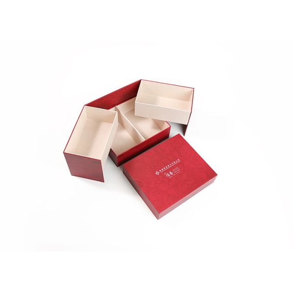 2 Tiers Red Cardboard Candy Boxes Packaging Mid Autumn For Mooncake