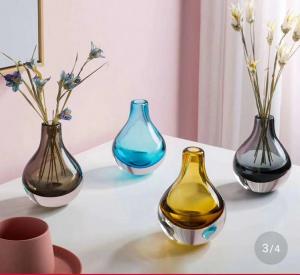 China Brown Colored Glass Flower Vases / Bulb Type Glass Flower Vase Decoration on sale
