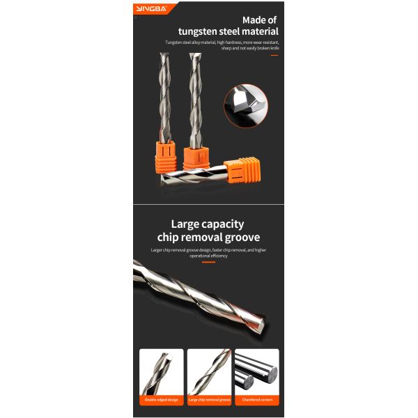 Woodworking Slot Cutter Router Bit 4mm 6mm Double Fluted Drill