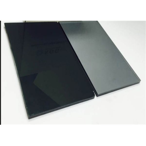 Black Tinted Float Glass Panels Flat / Smooth Surface For Architectural Facades