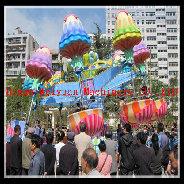 Outdoor playground amusement rides rotating and lifting jellyfish rides from