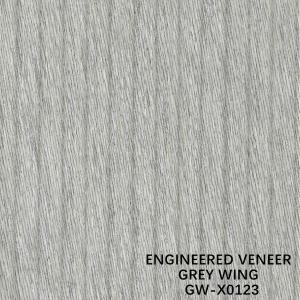 China ISO Decoration 3100mm Engineered Wood Veneer Unusual Wing Exotic Grain Grey Color wholesale