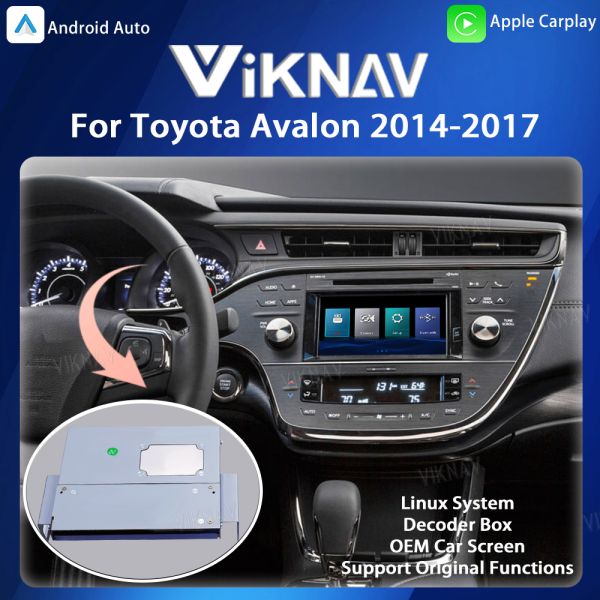 Viknav Linux System Decoder Box Apple Android Wireless Auto CarPlay For Toyota Avalon 2014-2017