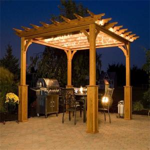 China 2.2M Bamboo Pergola Wood Material Pergola With Composite Decking Uvproof wholesale