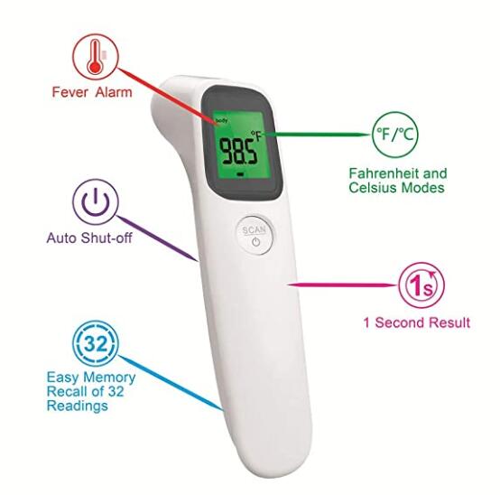 Public Place Infrared Forehead Thermometer 1 Min Auto Off Time Range 32℃-42.2℃