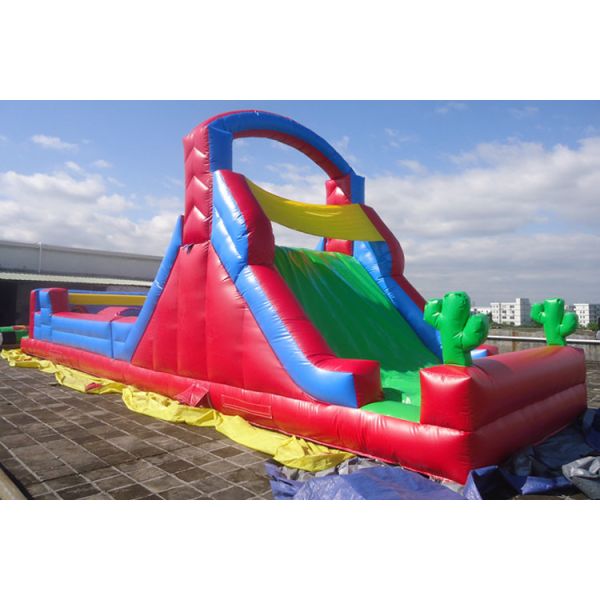 Custom Mini Inflatable Obstacle Course / Giant Inflatable Water Slide For Kids