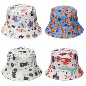 China Animal Fisherman Hat With Printed Cute Cat Cub Fox For Women on sale