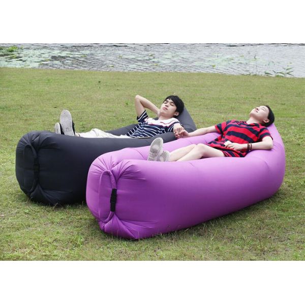 Waterproof Nylon Inflatable Sleeping Bag , Comfortable Inflatable Bean Bag