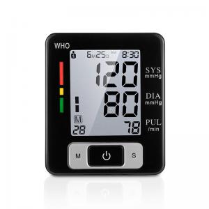 China Black Electronic Blood Pressure Monitor / Automated Wrist Blood Pressure And Pulse Monitor on sale