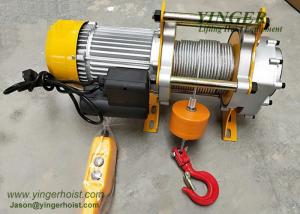 China High Performance 1 Ton 100m Rope Electric Mini Winch With Motorized Trolley electric wire rope hoist 500kg electric wire wholesale