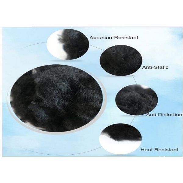 Black Recycled Polyester Staple Fiber, PSF Polyester Staple Fiber Geotextile Use
