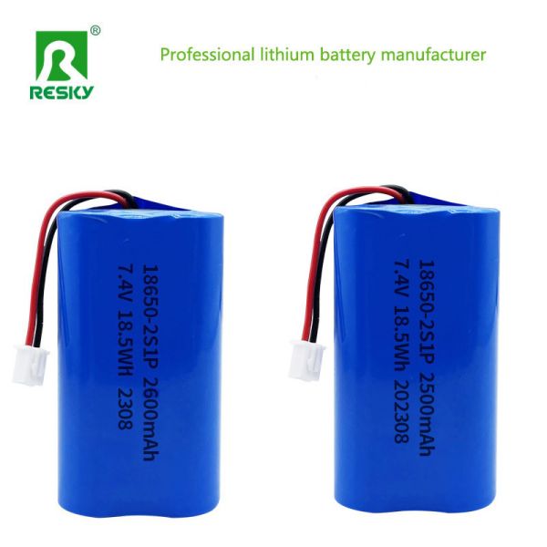 Lithium Ion Battery 18650 2s 7.4V 2500mAh 18.5wh Li-ion Rechargeable Batteries