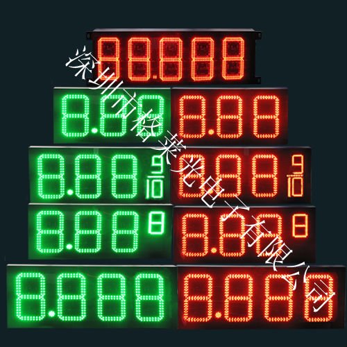 Customized Digital Fuel Sign Number Led Display Board with Red Yellow Green Blue White