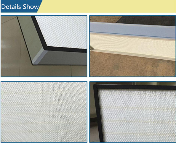 Ultra Thin Design Mini Pleat HEPA Filter Space Saving High Dust Loading Capacity