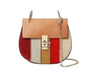 China Desginer Handbags Copy Leather Bags for Women Patchwork  Bags with Lock wholesale